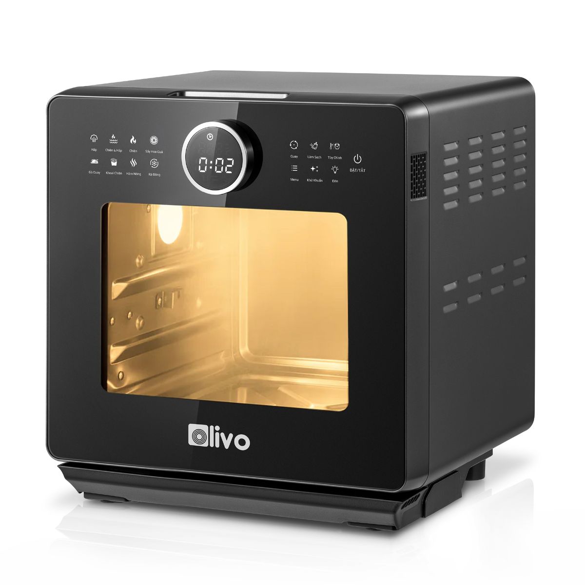 Nồi Chiên Hấp Olivo Steam SF16 PRO 16L — 70 Chế Độ, Inox 304